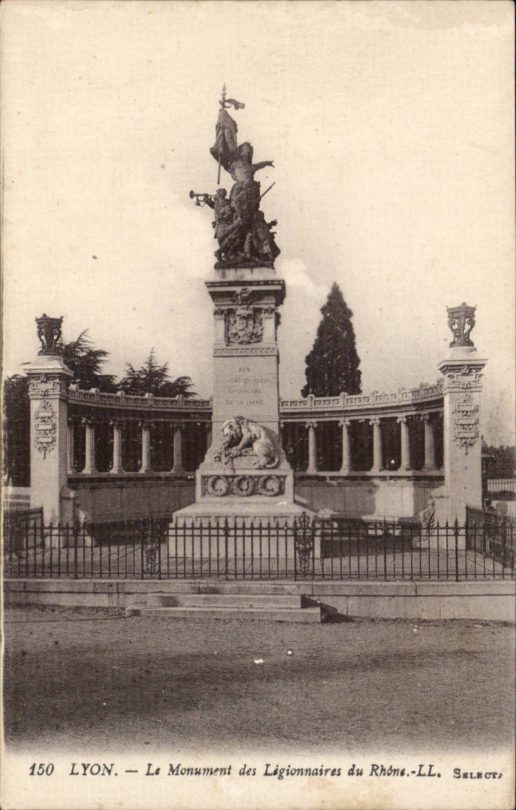 Lyon - das Denkmal von Legionniares der Rhônes - CPA