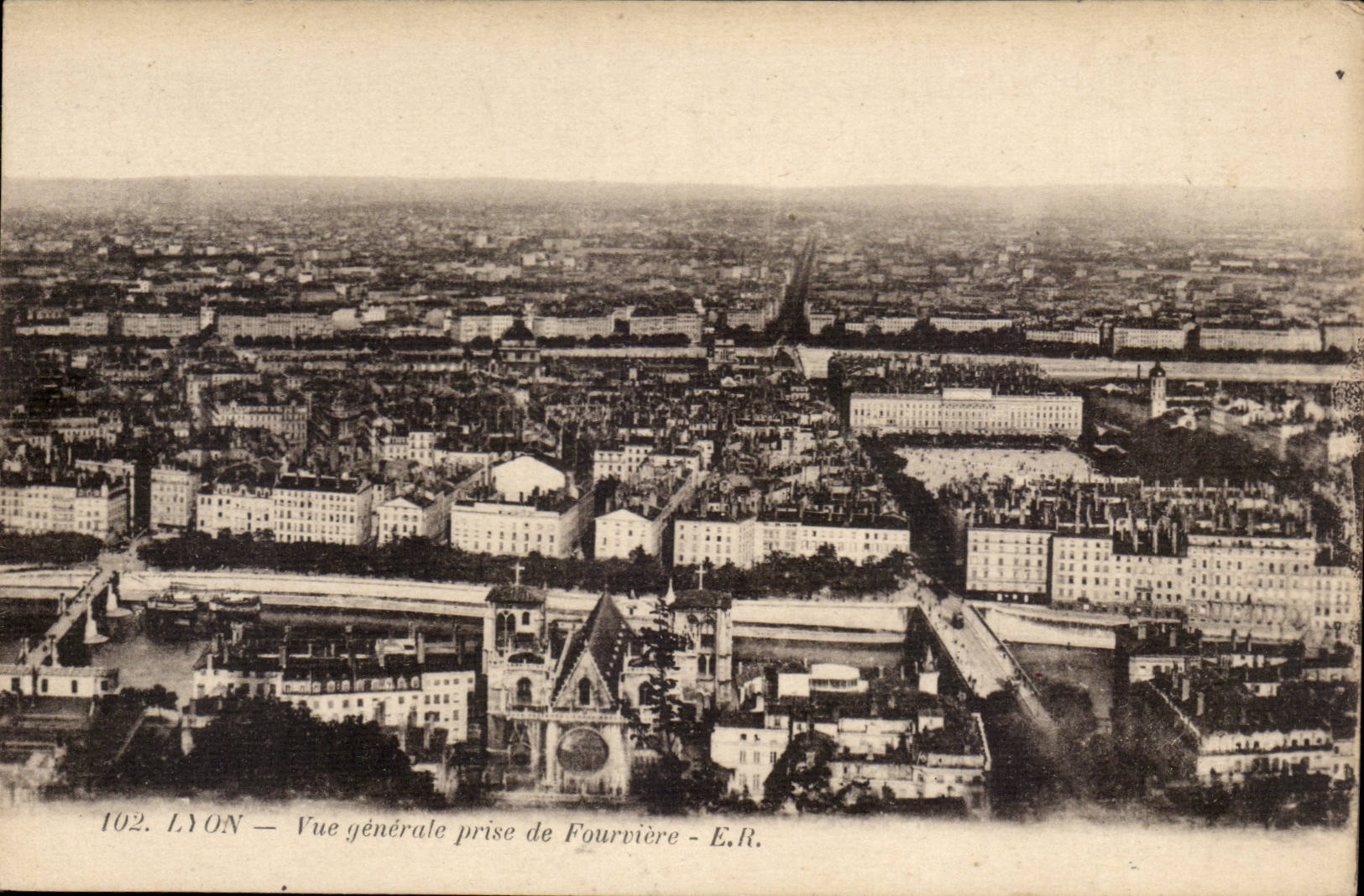 Lyon - Ansicht unsere Dame von Fourviere genommen - CPA