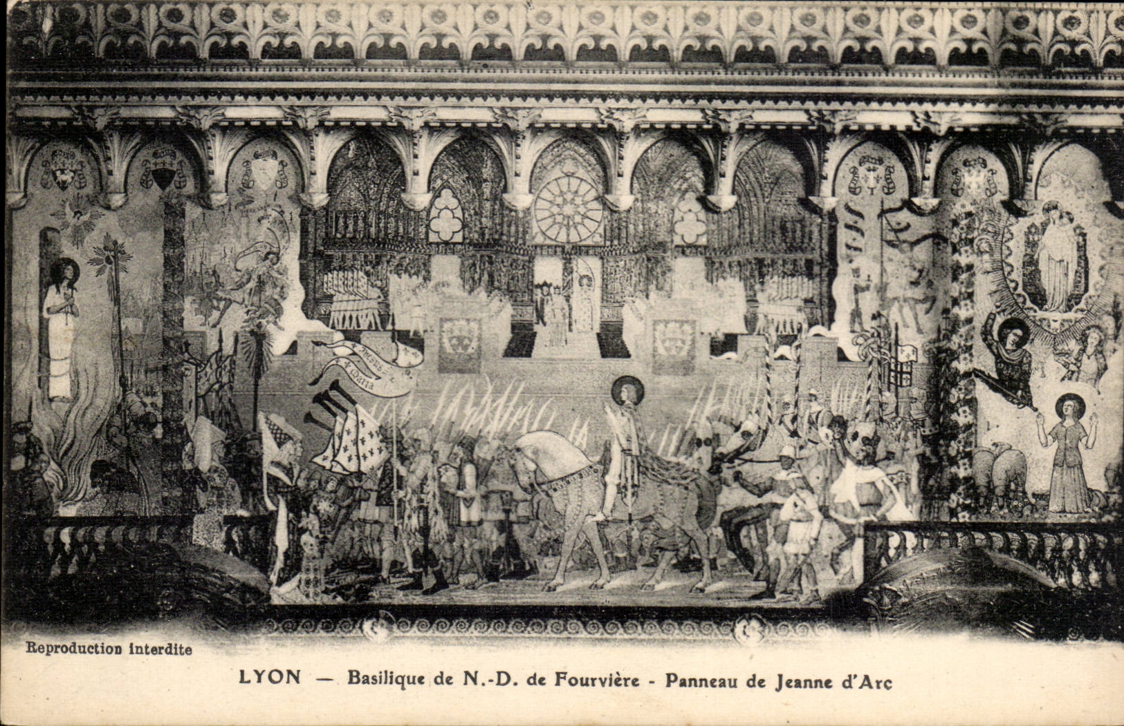 Lyon - Notre Dame de Fourviere - Verkleidung des Jean d Bogens CPA