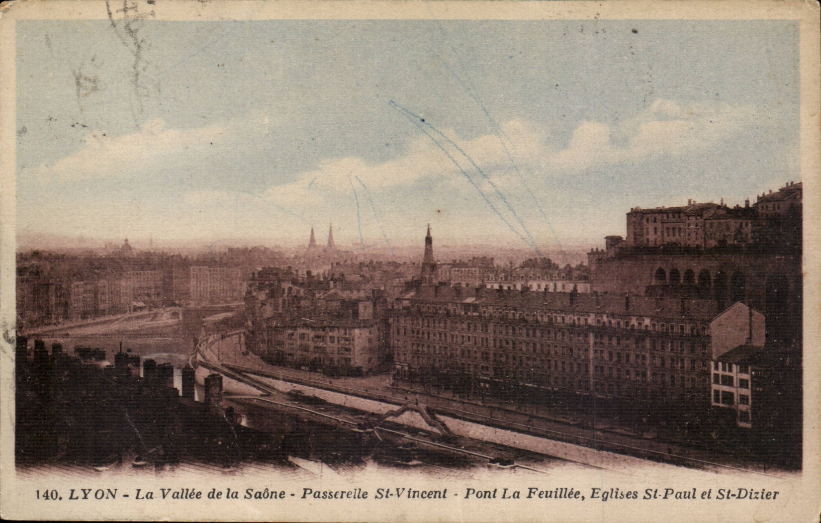 Lyon - das Tal des Saone - Steg-Str Vincent - Brucke Feuillee Kirche-Str-Eimer und Saint-Dizier - CPA