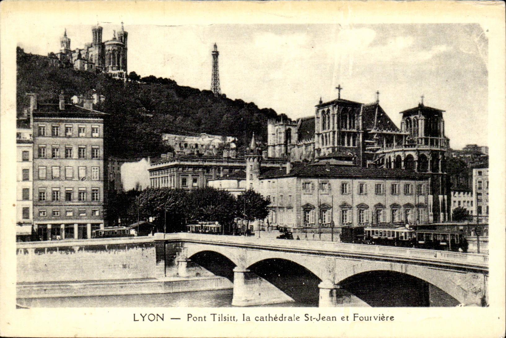 Lyon - Tilsitt Brucke - die Kathedrale-Str Jean und Fourviere - CPA