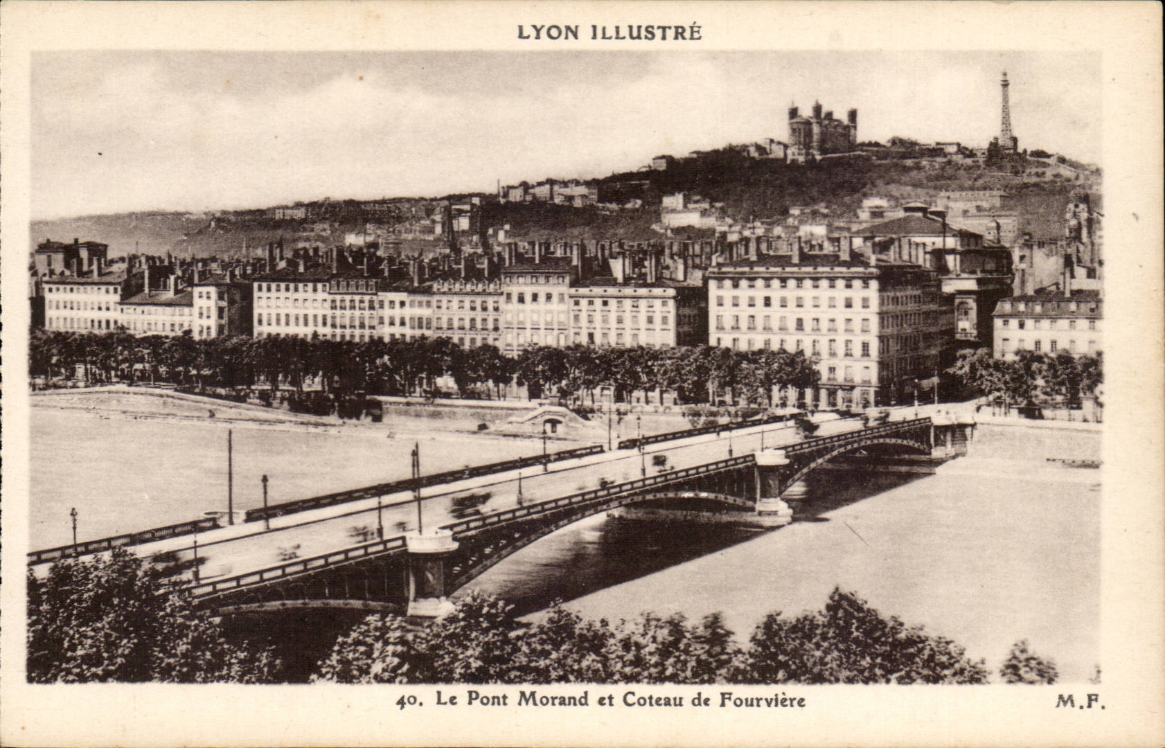 Lyon - die Morand Brucke und die Steigung von Fourviere CPA