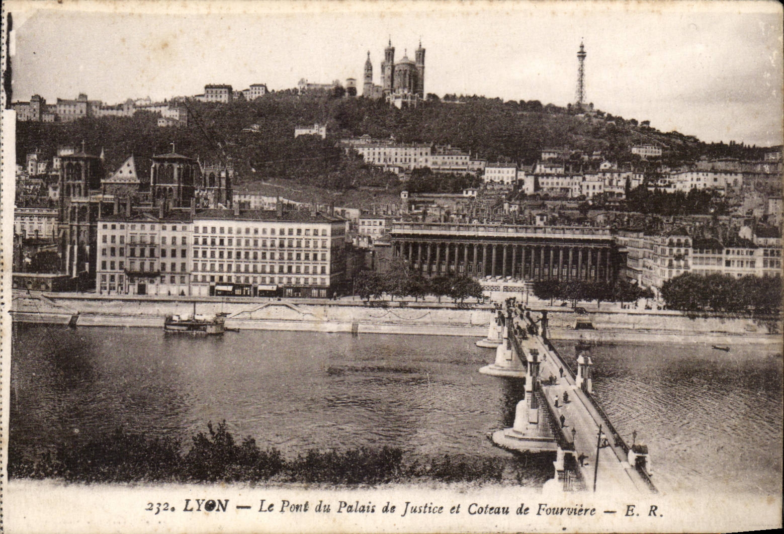 Lyon - die Brucke der Gerichte und der Steigung von Fourviere - CPA