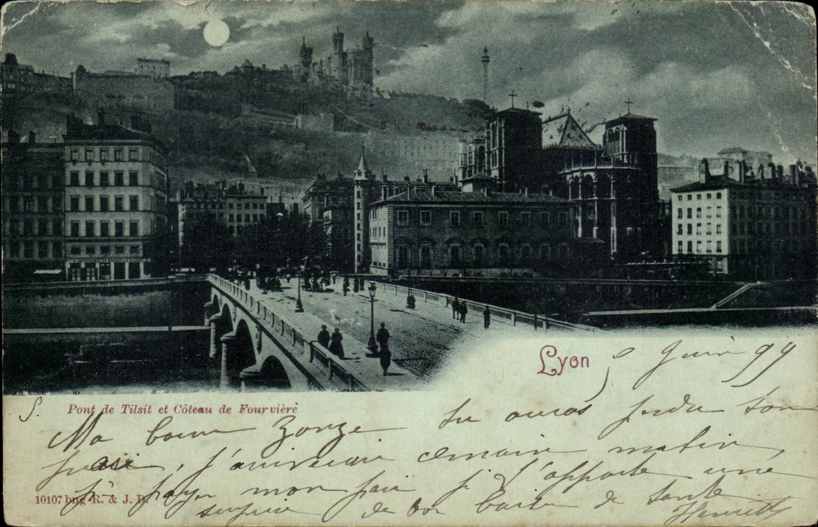 Lyon - Brucke von Tilail und von Coteau Fourviere - CPA