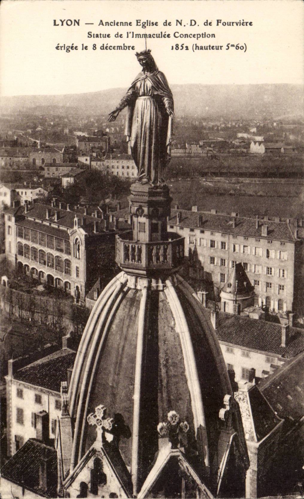 Lyon - alte Kirche unserer Dame von Fourviere - Statue der Unbefleckten Empfangnis - CPA