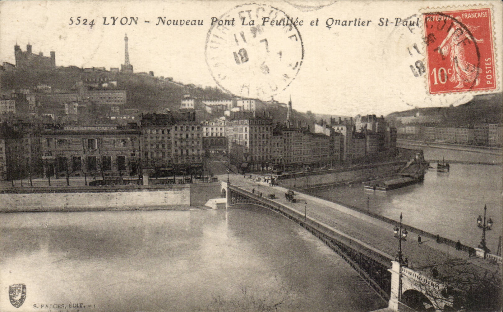 Lyon - neue Brucke das Blatt und die Bezirks-Str Paul - CPA