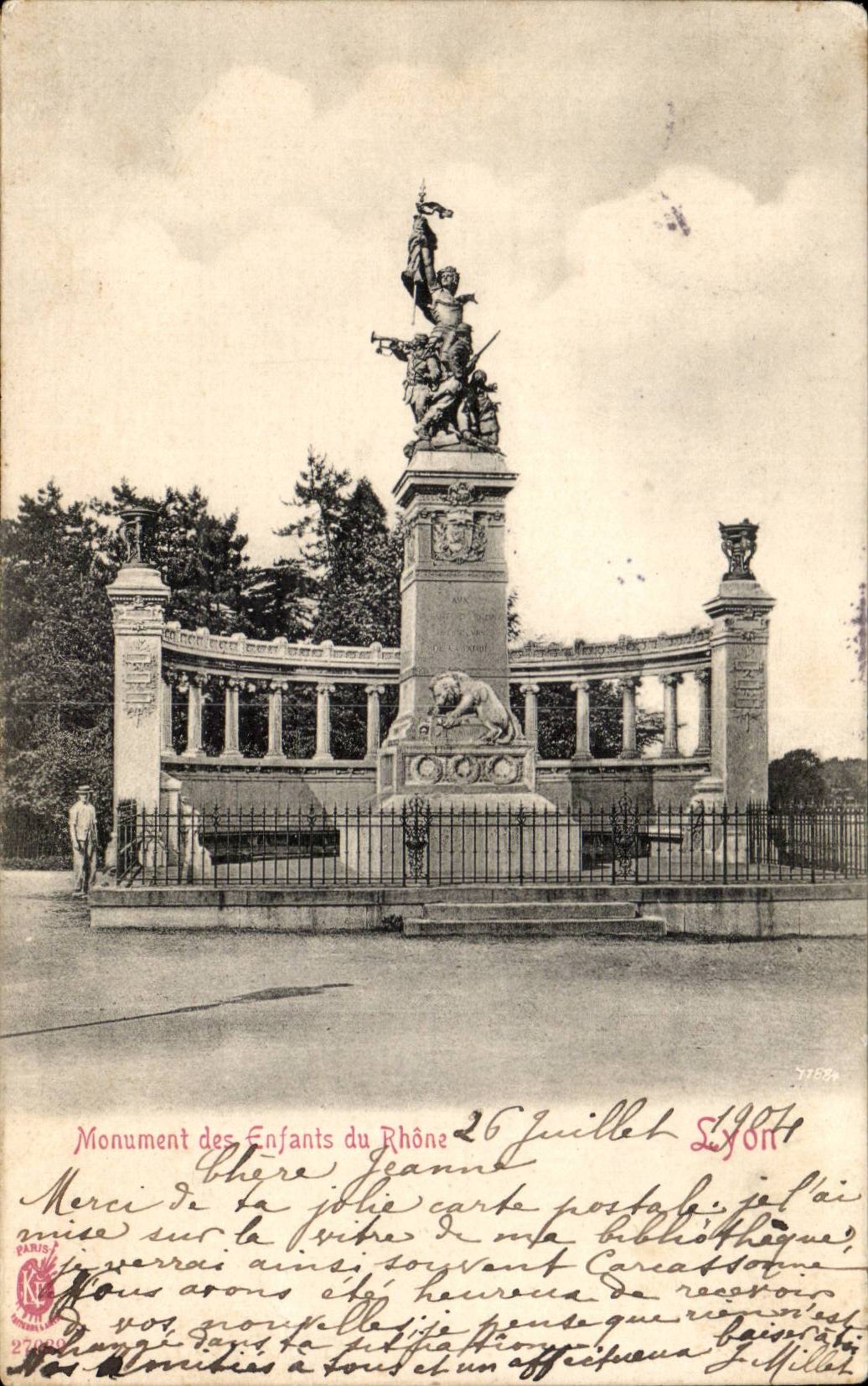 Lyon - Denkmal mit den Kindern der Rhônes - CPA