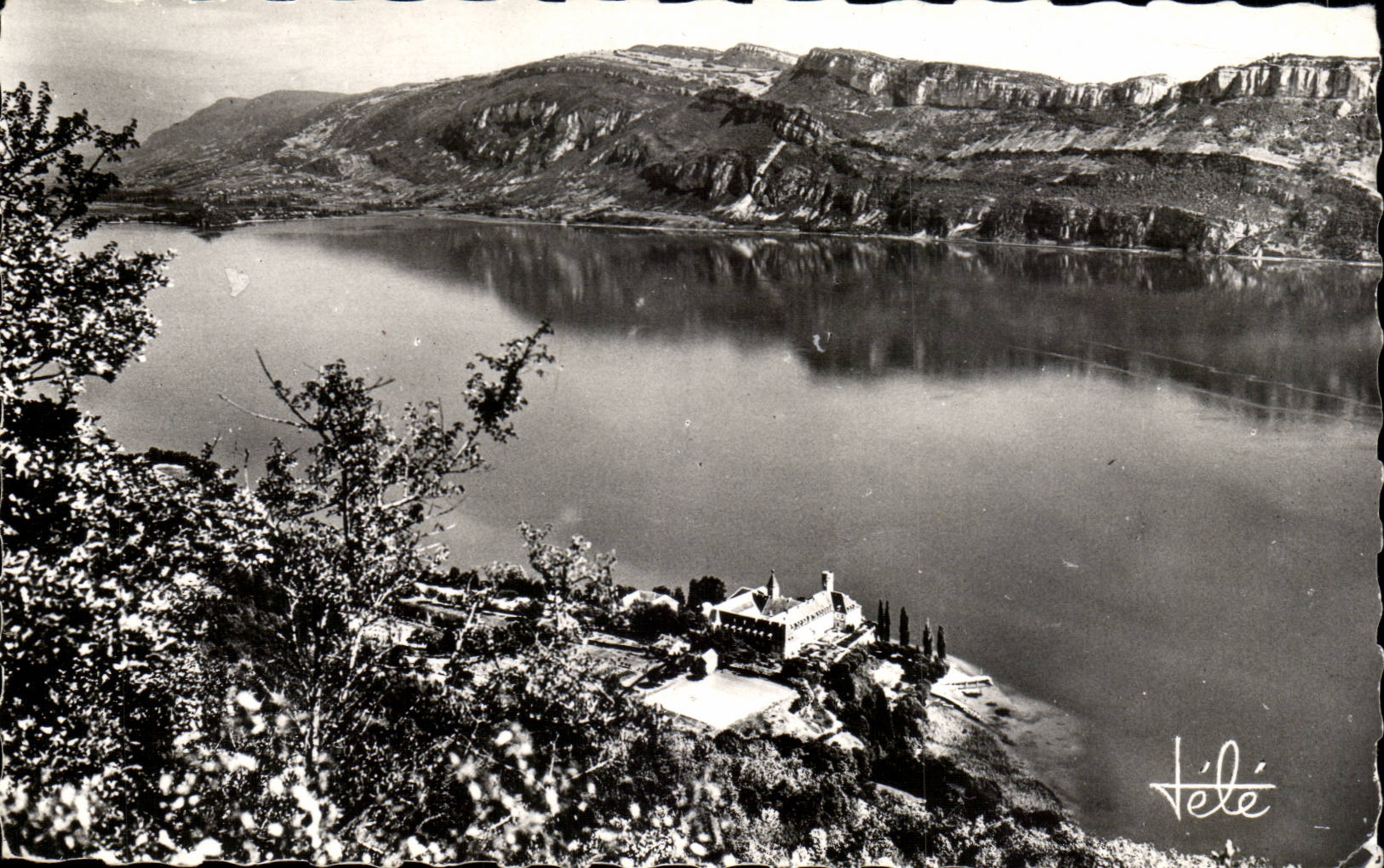 Lake of Le Bourget - and Abbey of Hautecombe - air Sight CPA