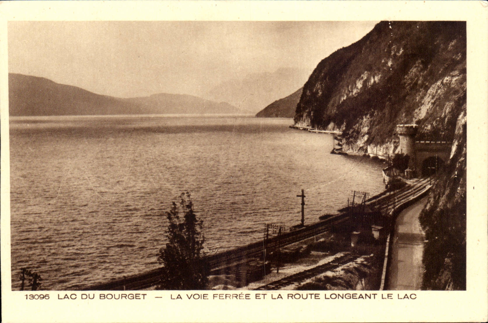 Lake of Le Bourget - the Railway and the Road Longuementdu Lake CPA