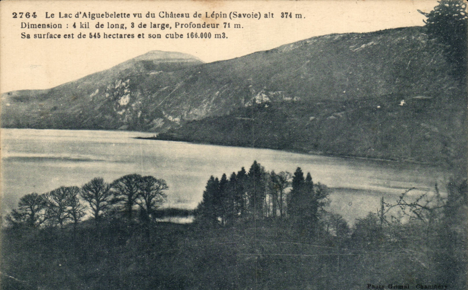 The Lake Aiguebelette seen of the Castle of Lepin alt 374 CPA