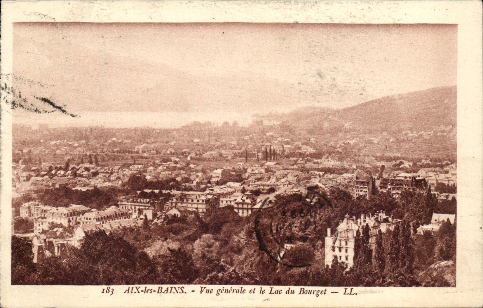 Aix les Bains - View and the Lake of Le Bourget CPA
