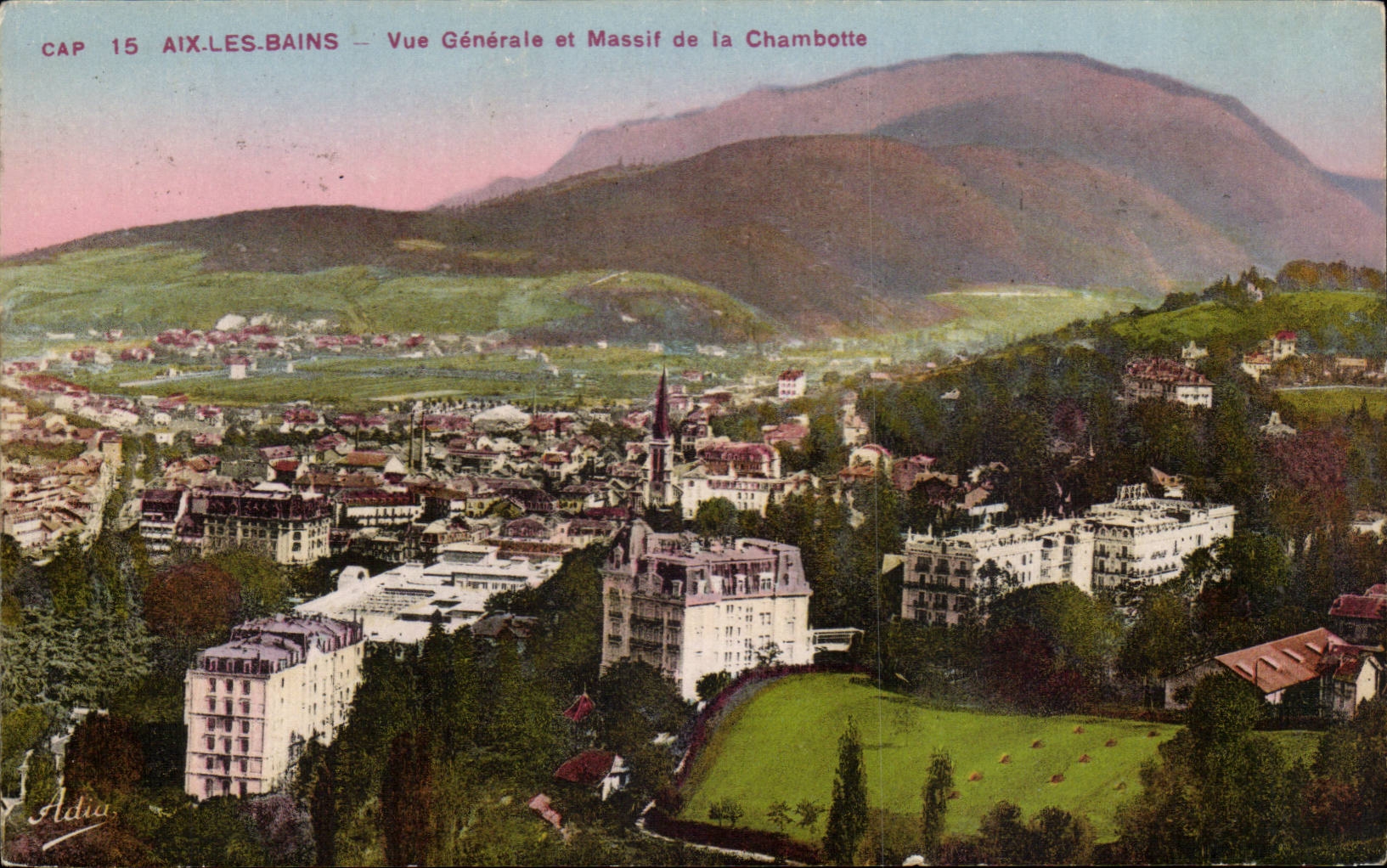 Aix les Bains - View and Mountain of Chambotte CPA