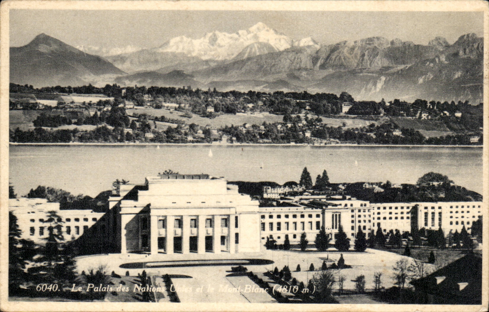 Suisse CPA Palais des Nations et le Mont Blanc