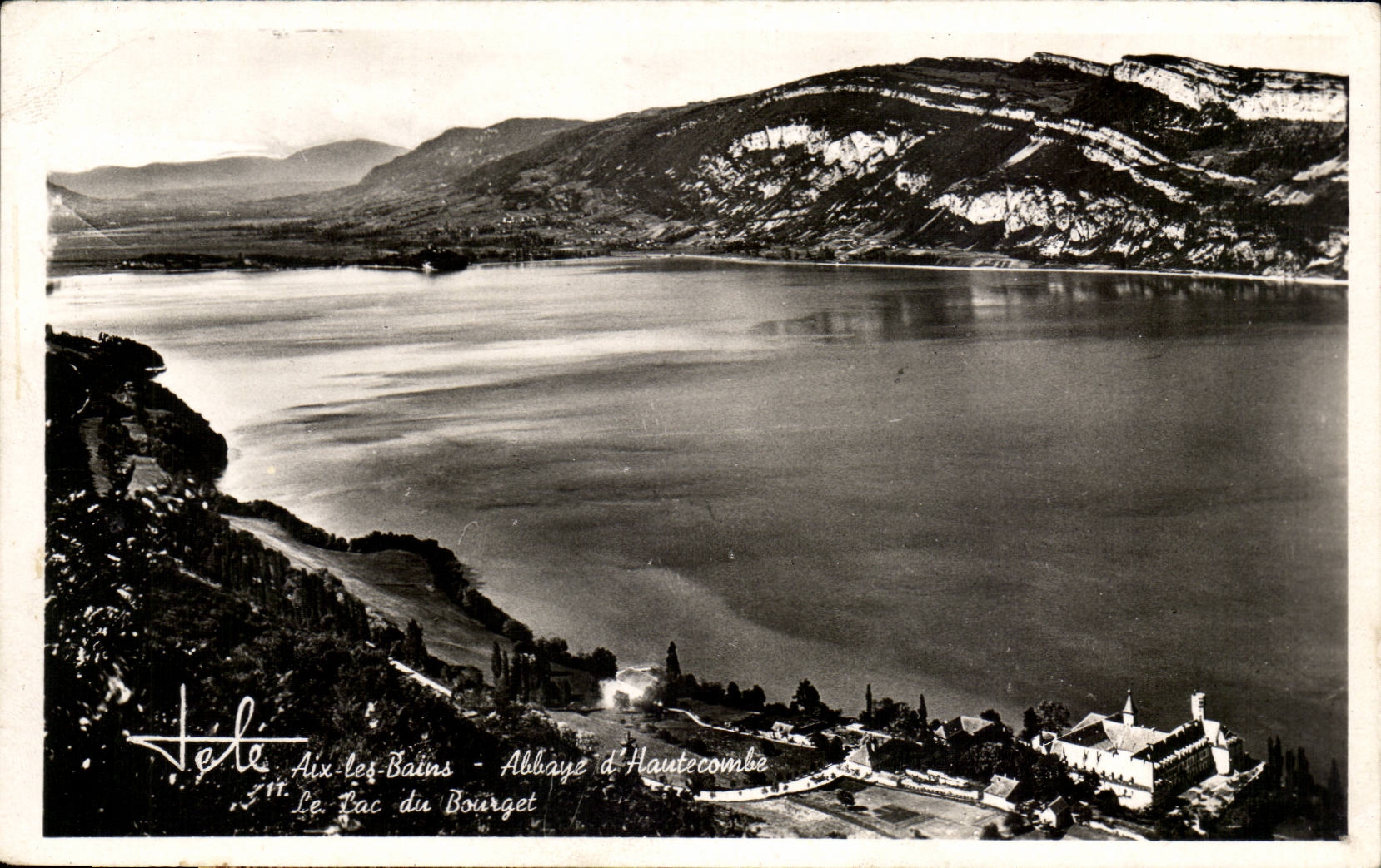 CPA Aix les Bains Abbey of Hautecombe the lake of Le Bourget