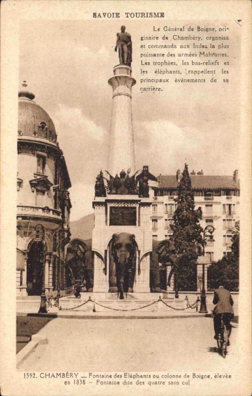 CPA Chambery Fountain of the Elephants or column of Boigne