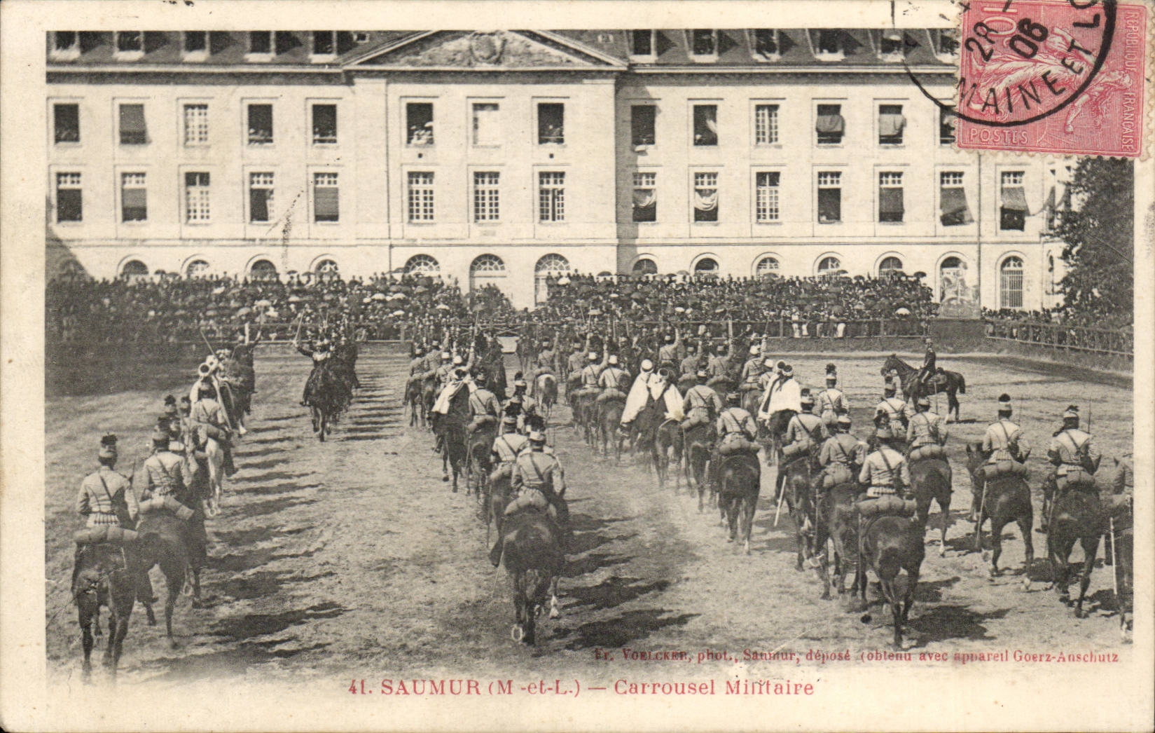 Military Saumur CPA CAroussel (horse hippism)