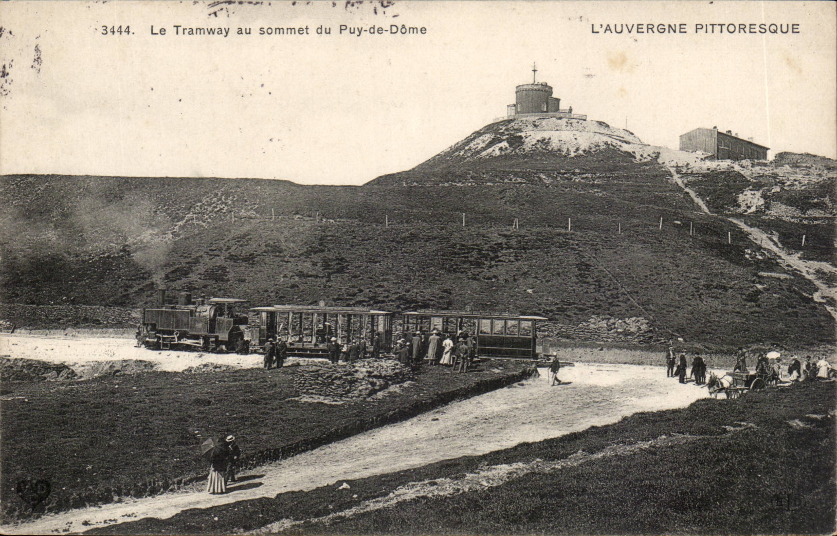 Puy de Dome - the Tram at the Top of Puy de Dome - CPA (train)