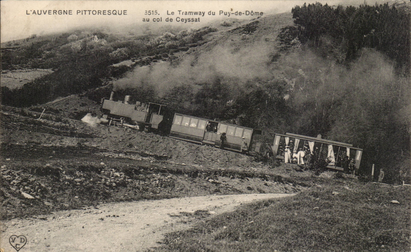 Puy de Dome - the Tram of Puy de Dome to the Collar of Ceyssat - CPA (train)