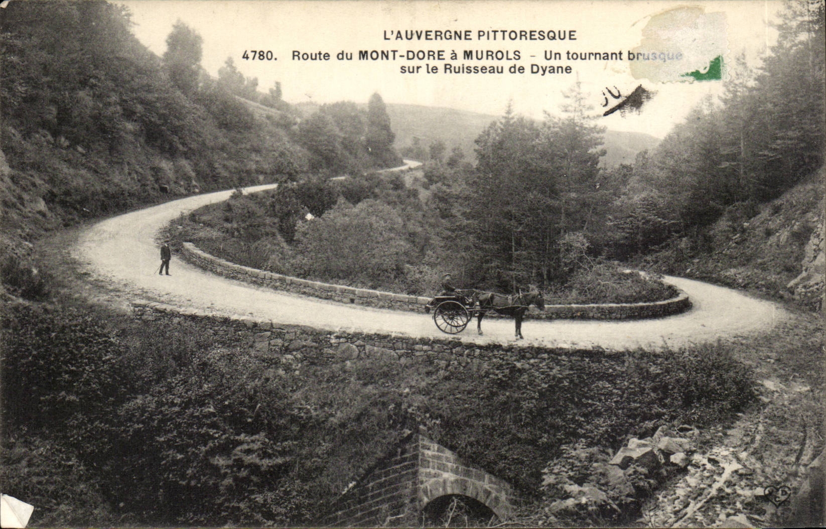 CPA Route of the Mount Gilds has Murols an abrupt turning on the brook of Dyane