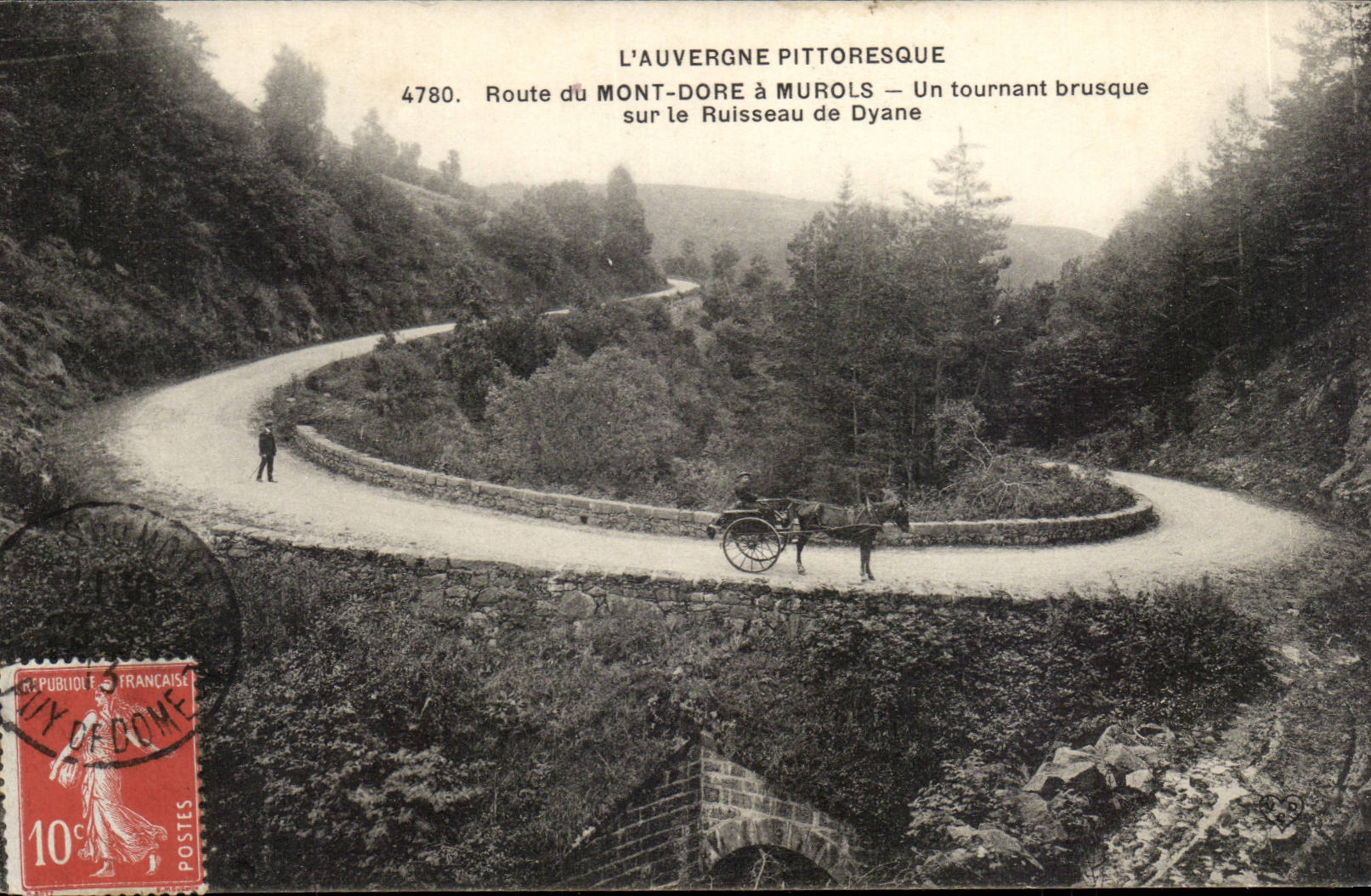 CPA Mont Gilds Road of the Mount Gilds has Murols a great turning on the brook of Dyane