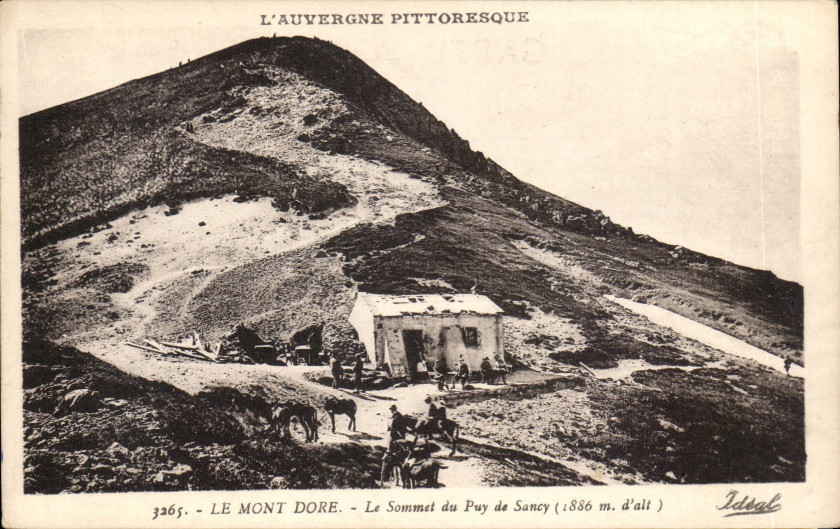 CPA Auvergne the mount gilds the top of Puy de Sancy (ass donkey)
