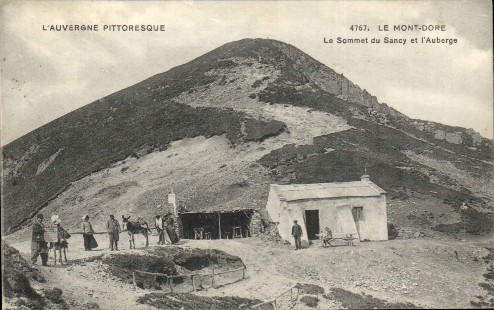 CPA Auvergne Mont gilds the top of the sAncy and the inn (ass donkey)