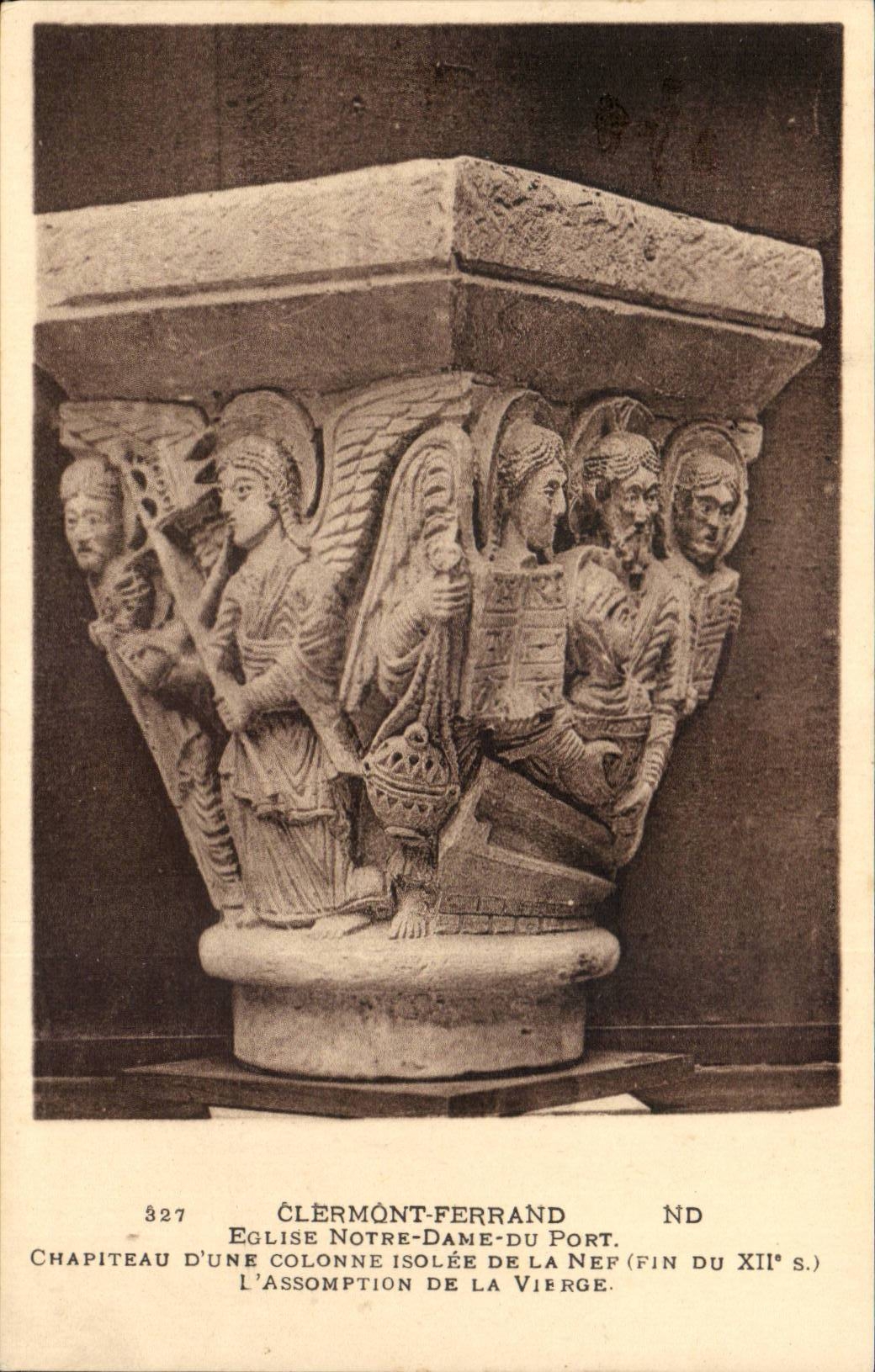 CPA Clermont Ferrand Notre Dame Church of the Port Capital of a column isolee of the nave Assumption of the Virgin