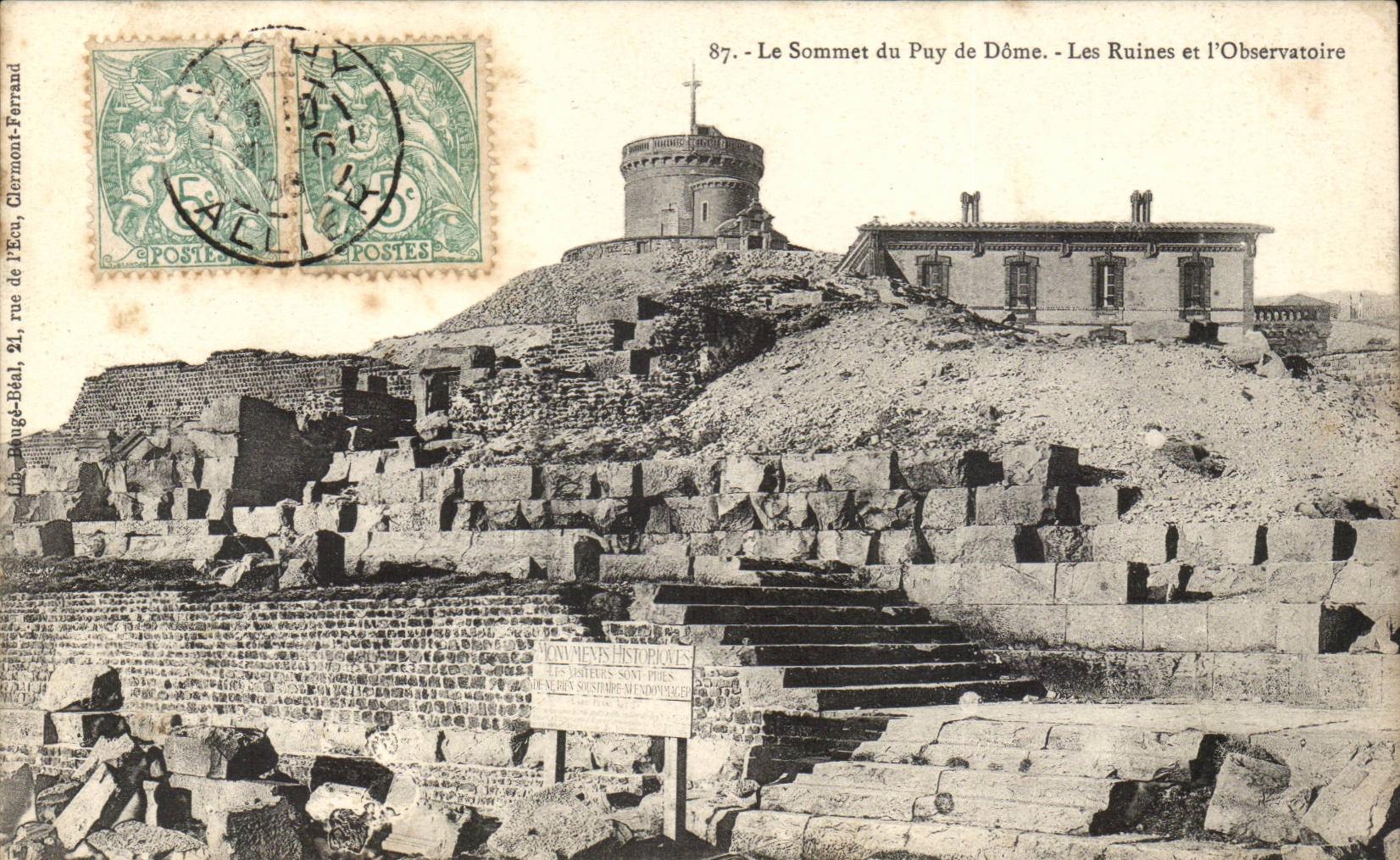 CPA Summit of Puy de Dome ruins and the observatory