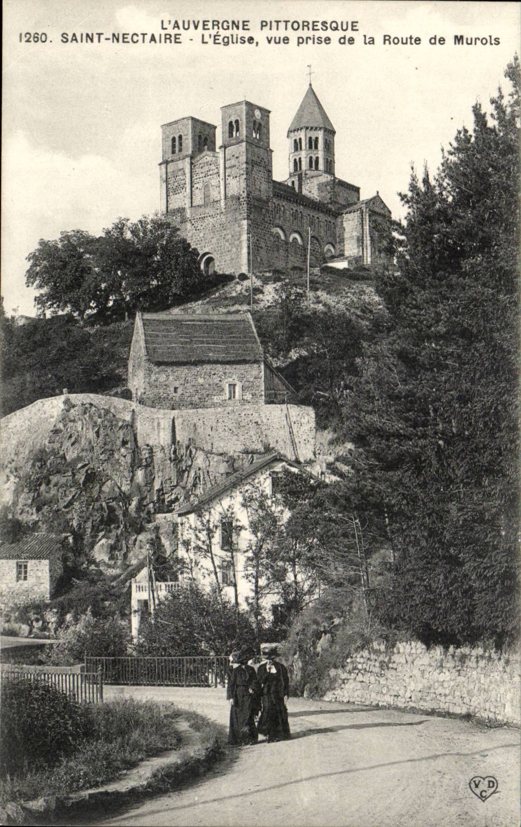 CPA Saint Nectary the church seen from of the road of Murols