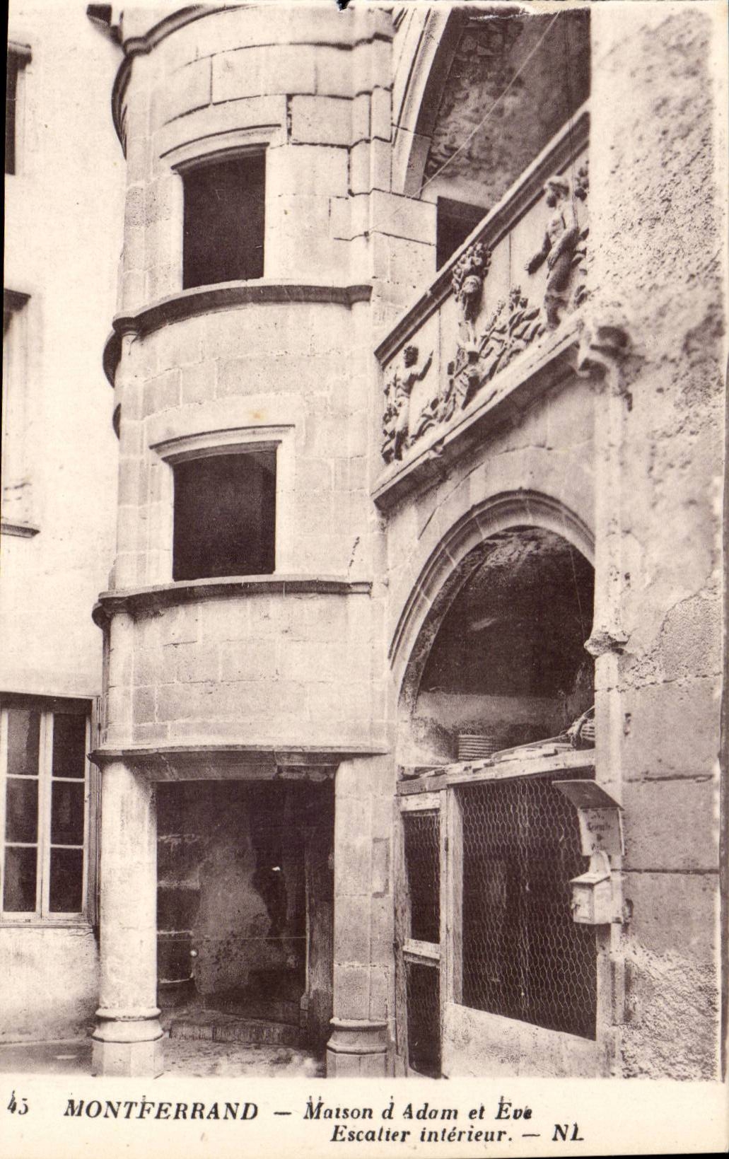 CPA Montferrand House of Adam and Eve interior Staircase