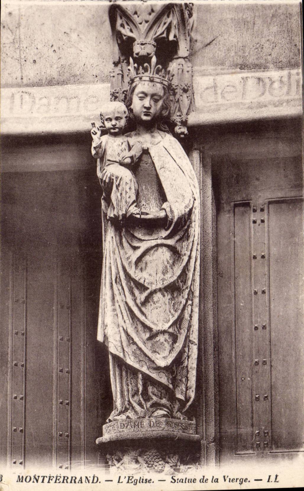 CPA Montferrand the church Statue of the virgin