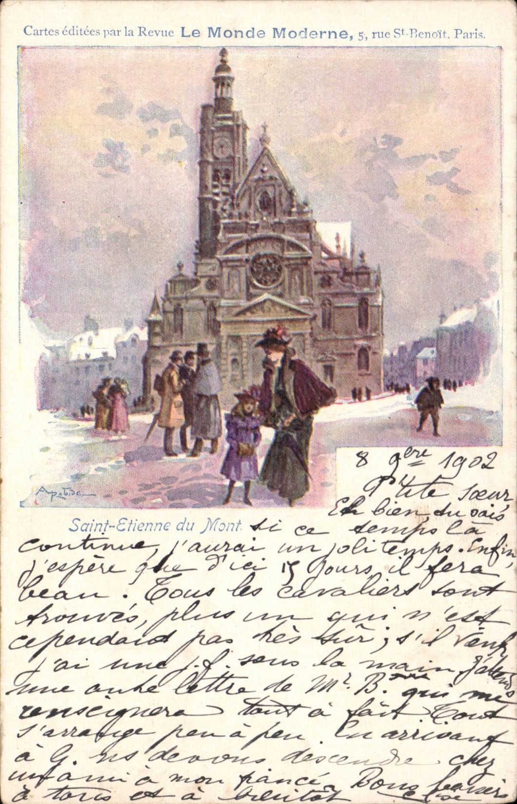 Paris 16 - Eglise Saint Etienne du Mont - La Revue Monde Moderne - Rue St Benoit - CPA 