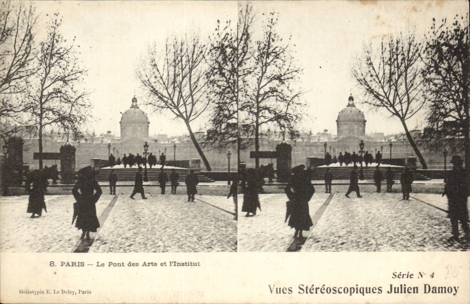 Paris CPA the bridge of Arts and the institute Seen steresocopic Julien Darmoy