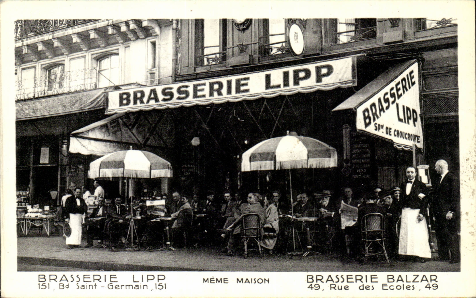 Paris CPA Brewery Lipp data base Saint Germain Street of the Schools