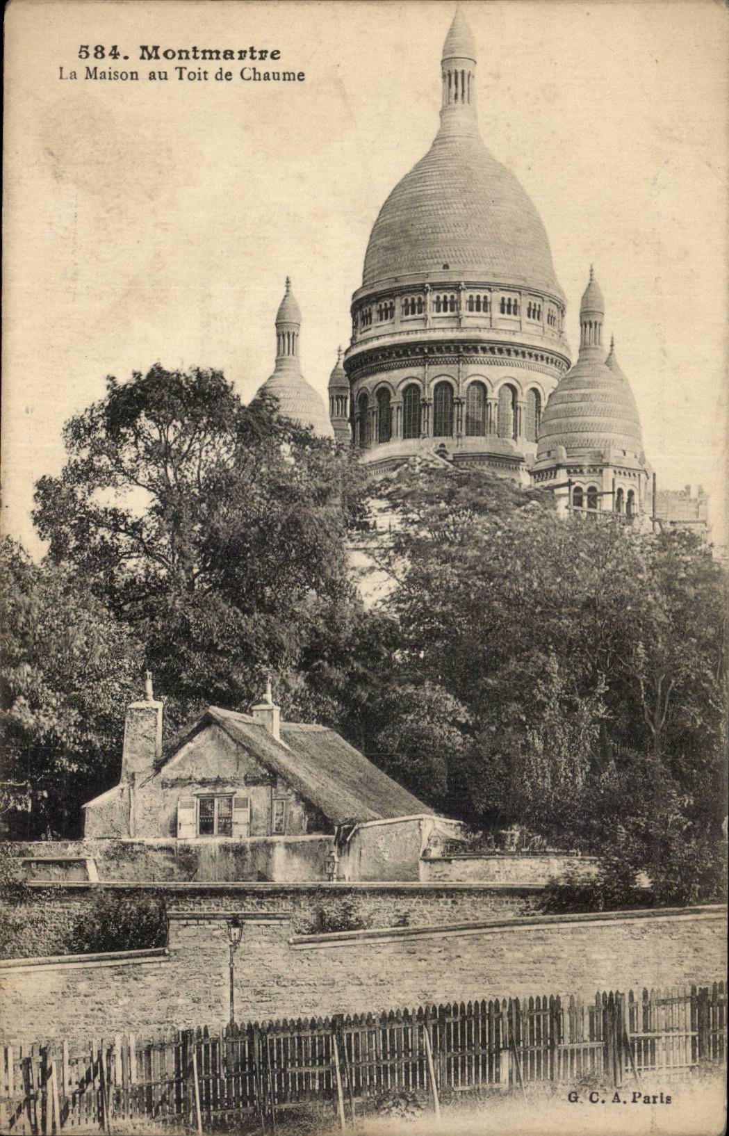 Paris CPA La maison au toit de chaume (Montmartre)