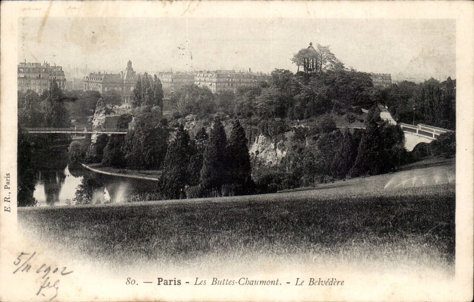 CPA Paris the Chaumont Hillocks Belevedere
