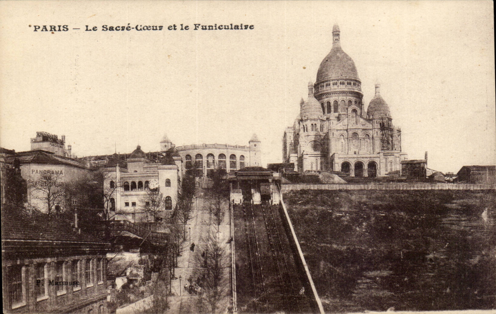 CPA Paris Montmartre Le Sacre Coeur et le funiculaire