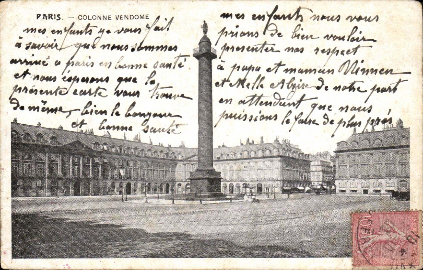 Paris - 1 - Colonne Vendome CPA