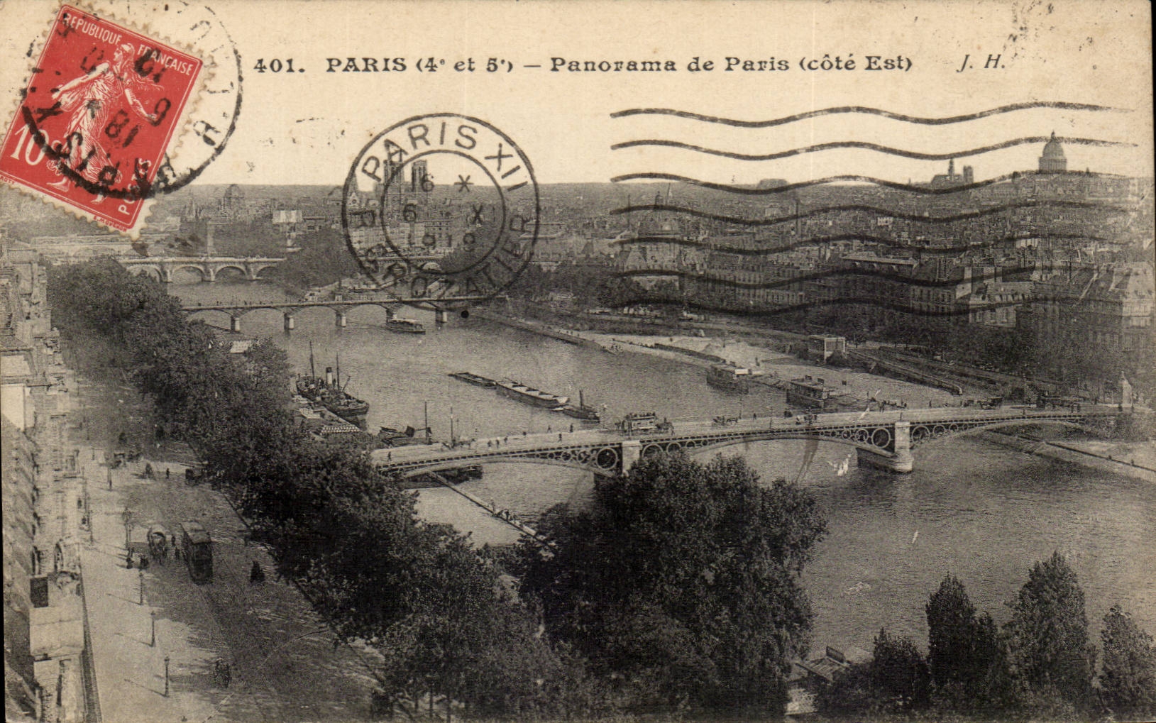 Paris - 4 - Panorama de Paris CPA 