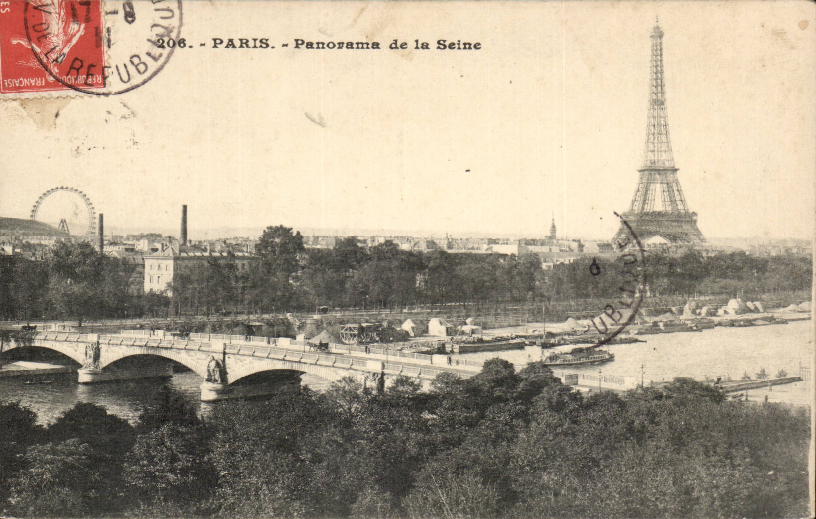 Paris 7 - Panorama of the Seine - Eiffel Tower - Eiffel Tower - CPA