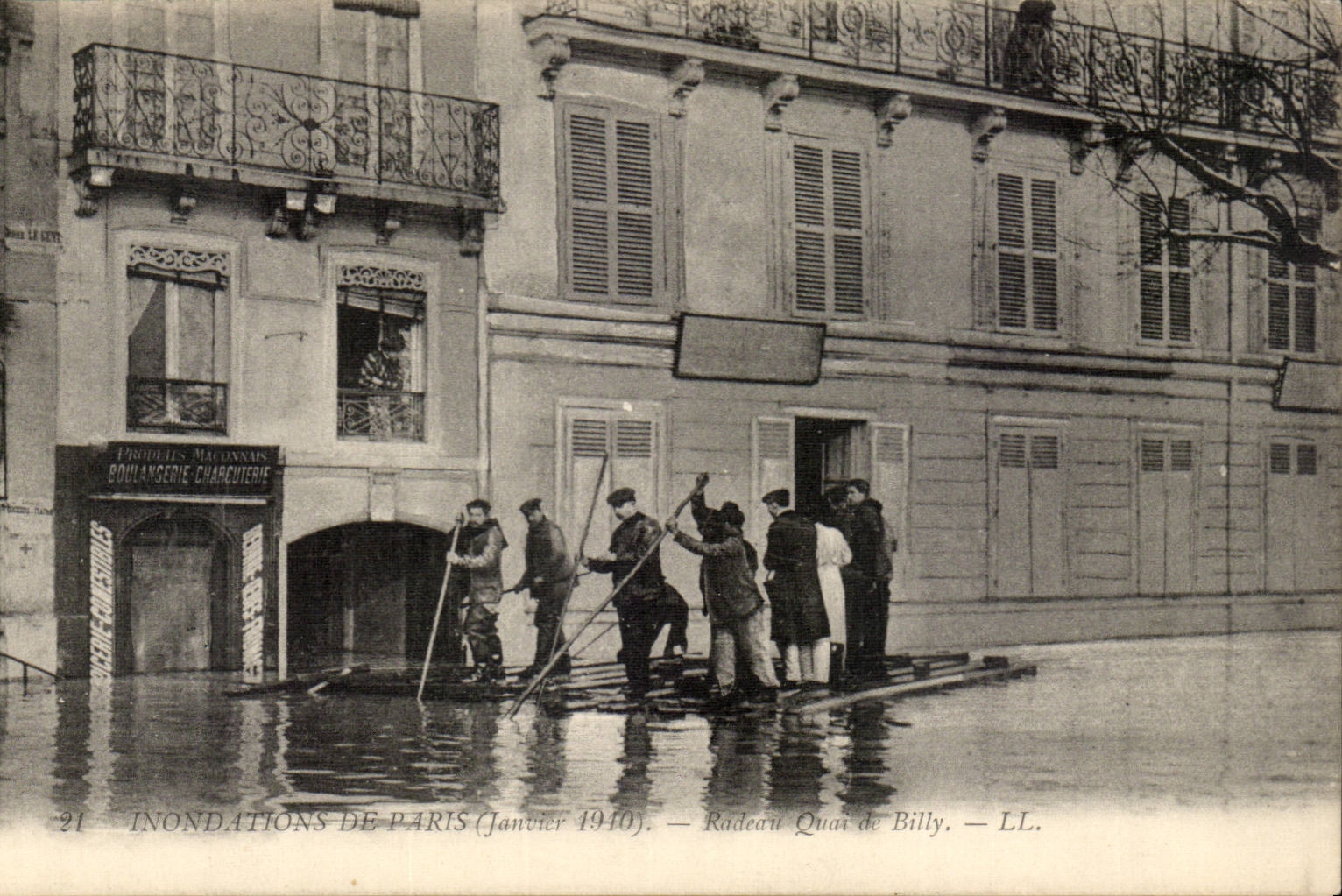 Paris 16 - Floods of Paris - January 1910 - Raft Quay of Billy - CPA