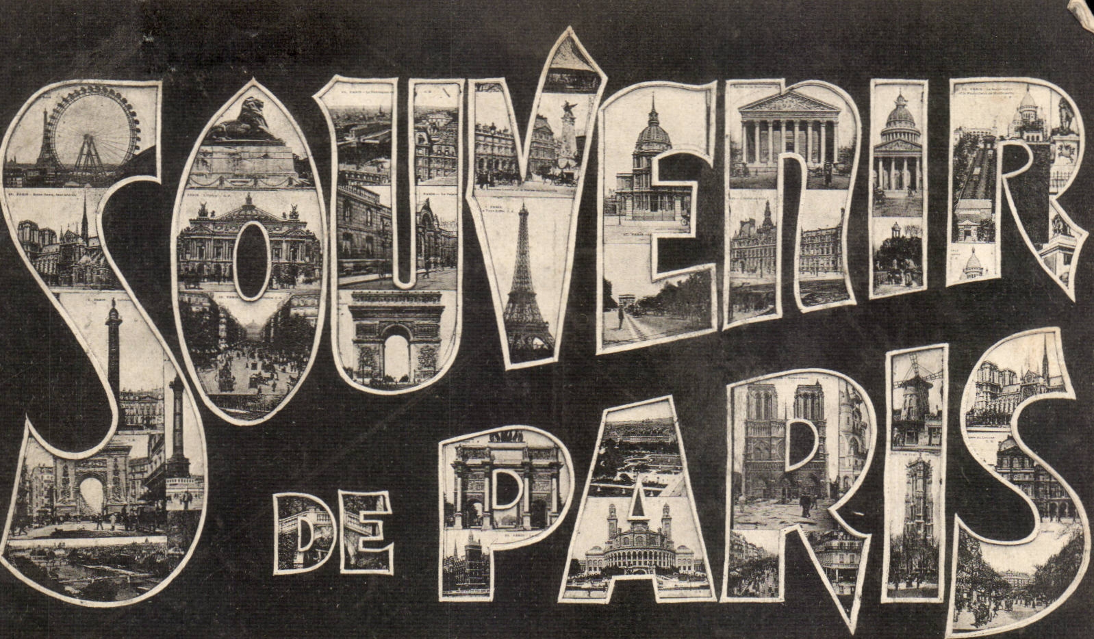 Paris - Souvenir CPA Tout Eiffel Arc de triomphe Notre Dame