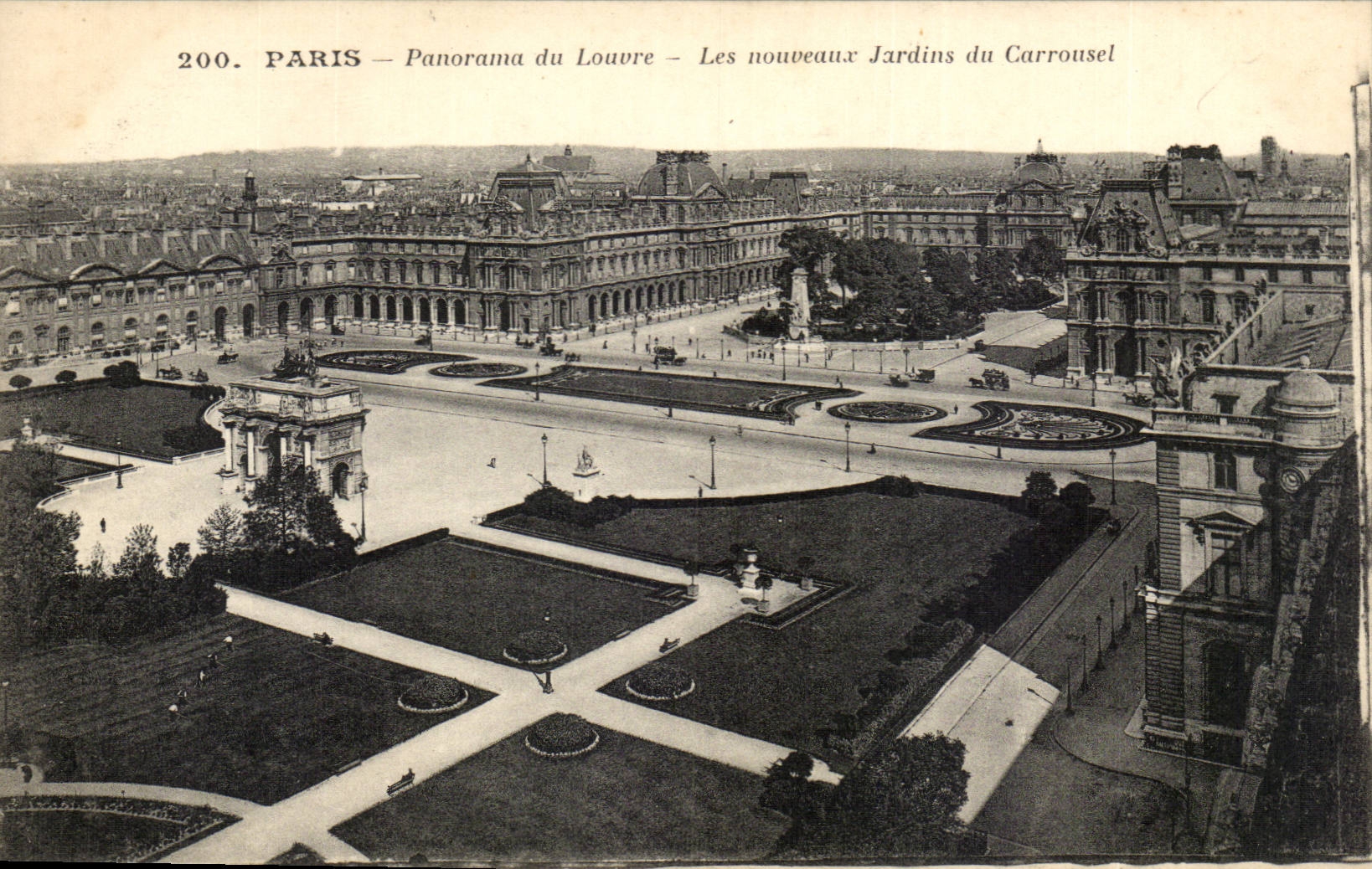 Paris - 1 - Panorama du Louvre - Les Nouveaux Jardins du Carrouse - CPA 