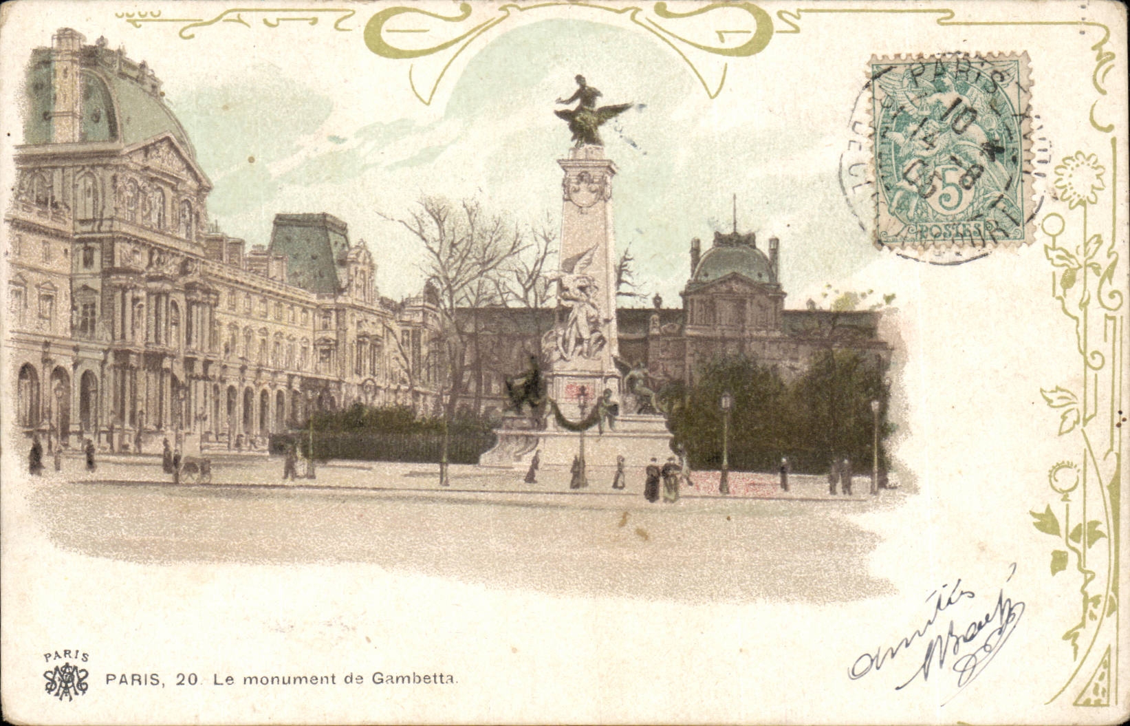 Paris - 1 - Le Monument de Gambetta - CPA 