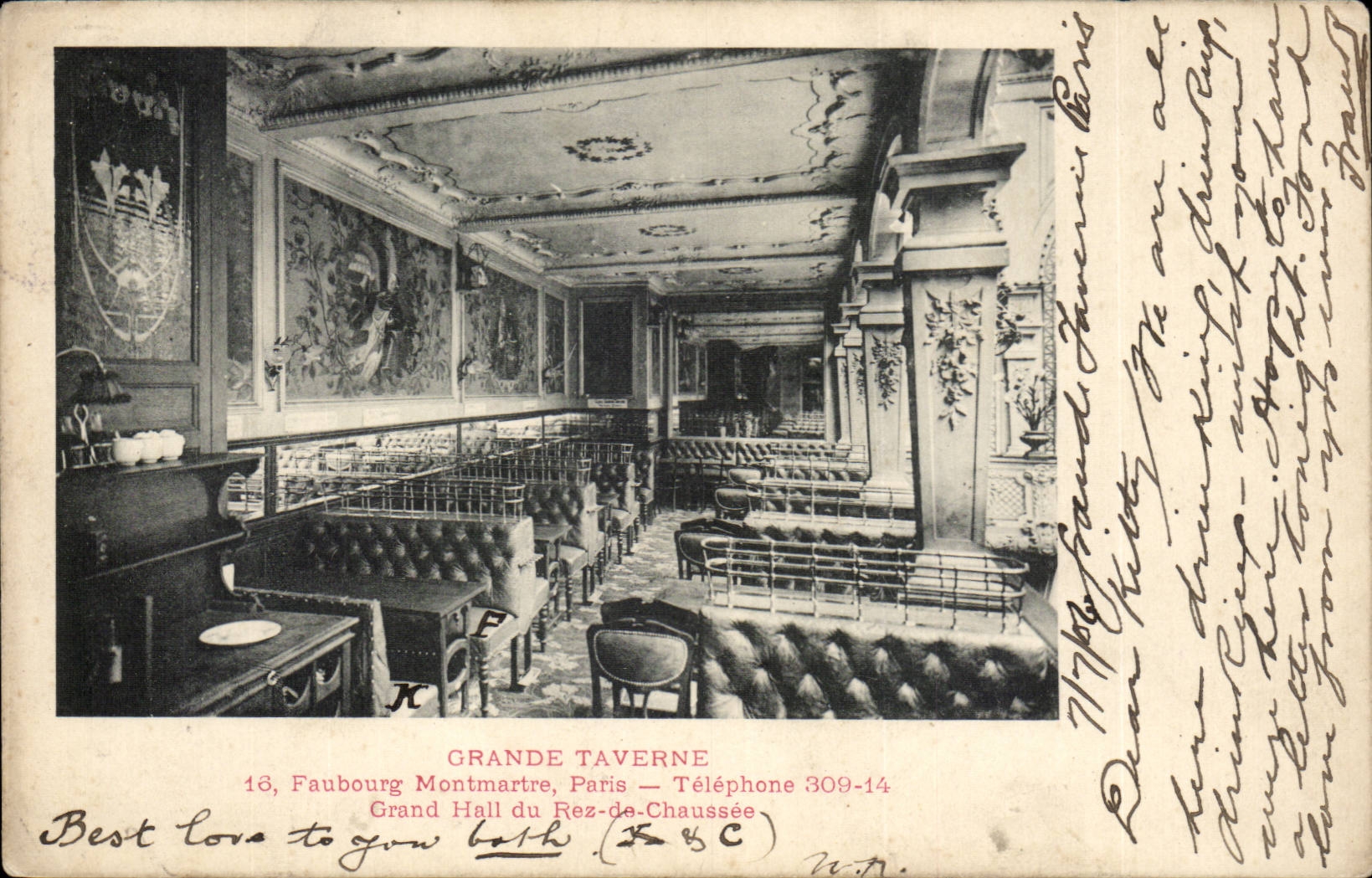 Paris - 18 - Grande Taverne - 18 Faubourg Montmatre - Telephone 309 - 14 - Restaurant - CPA