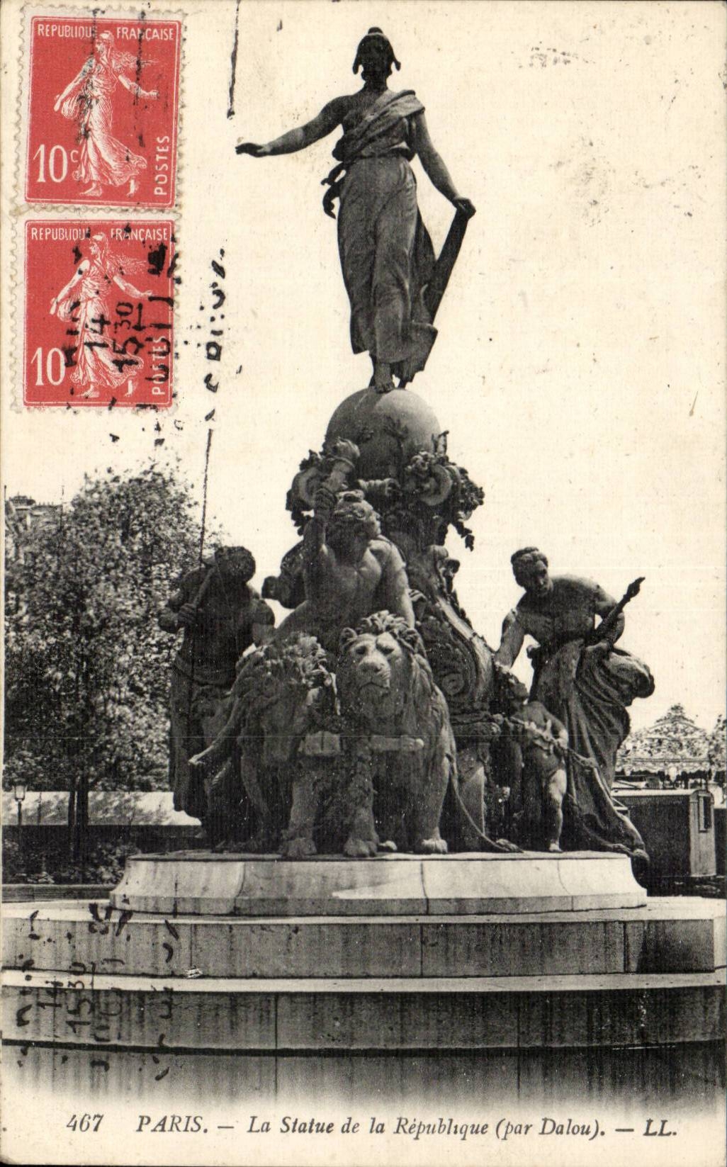 Paris - 10 - Statue of Republic CPA