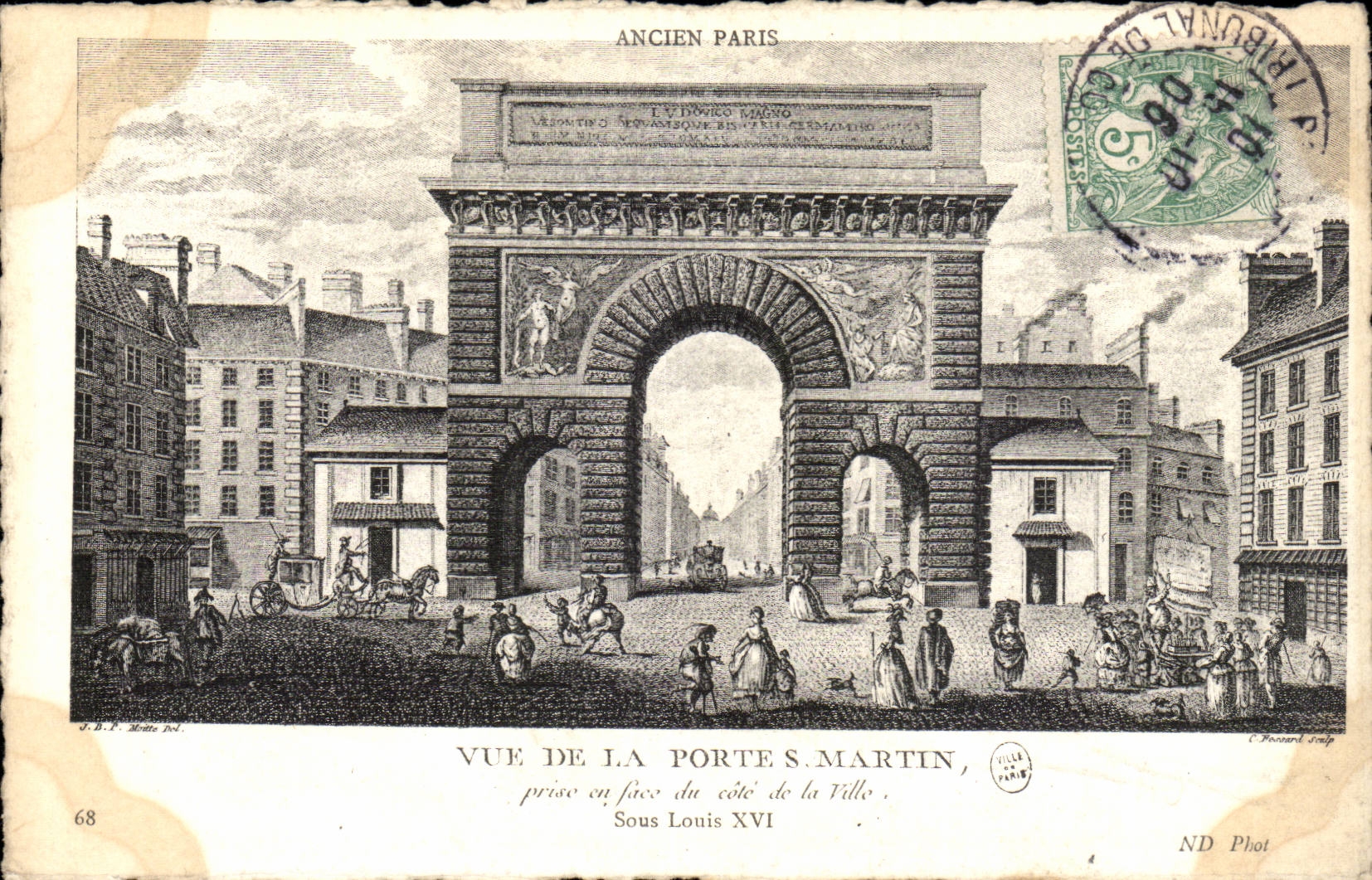 Paris 10 Old Paris - Gate Saint Martin - CPA