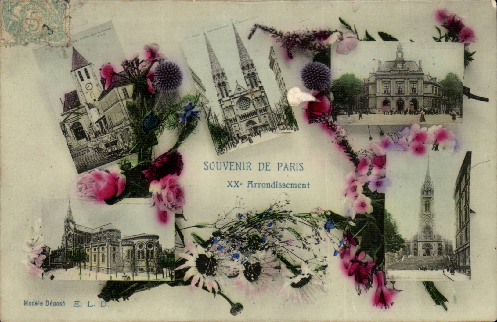 Paris - 20 - Souvenir of XX district CPA