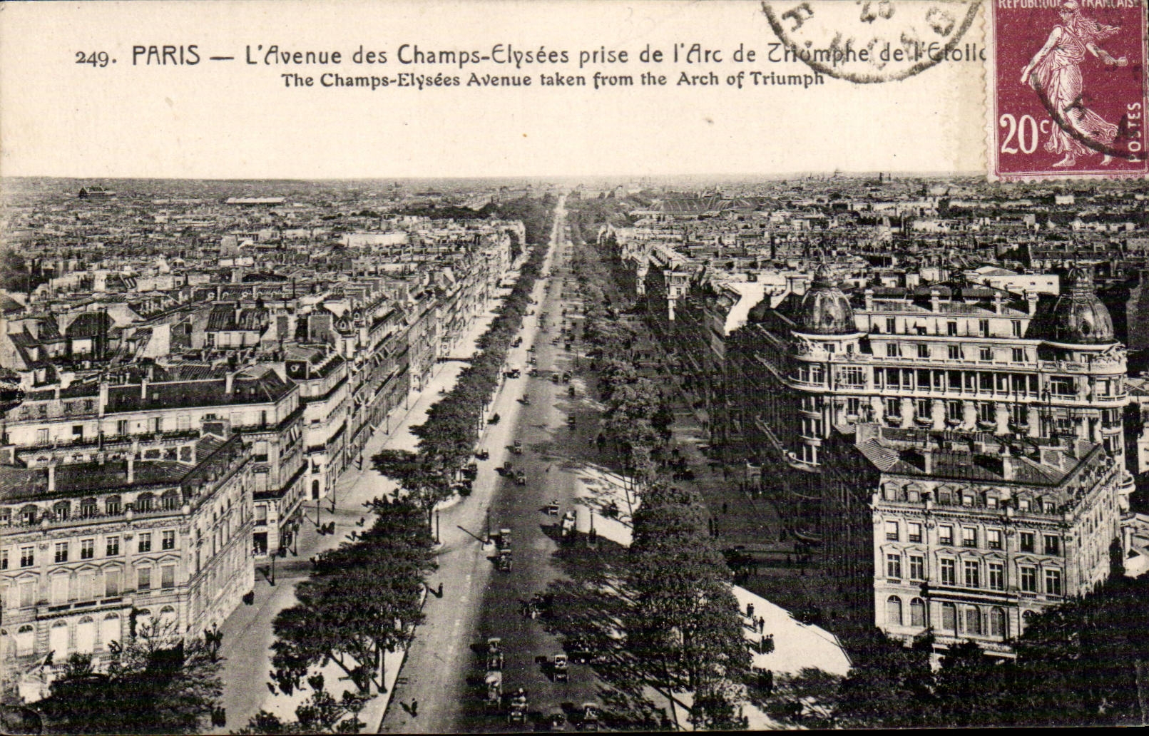 Paris 8 - the Avenue of the Champs Elysees taken of the Triumphal arch CPA