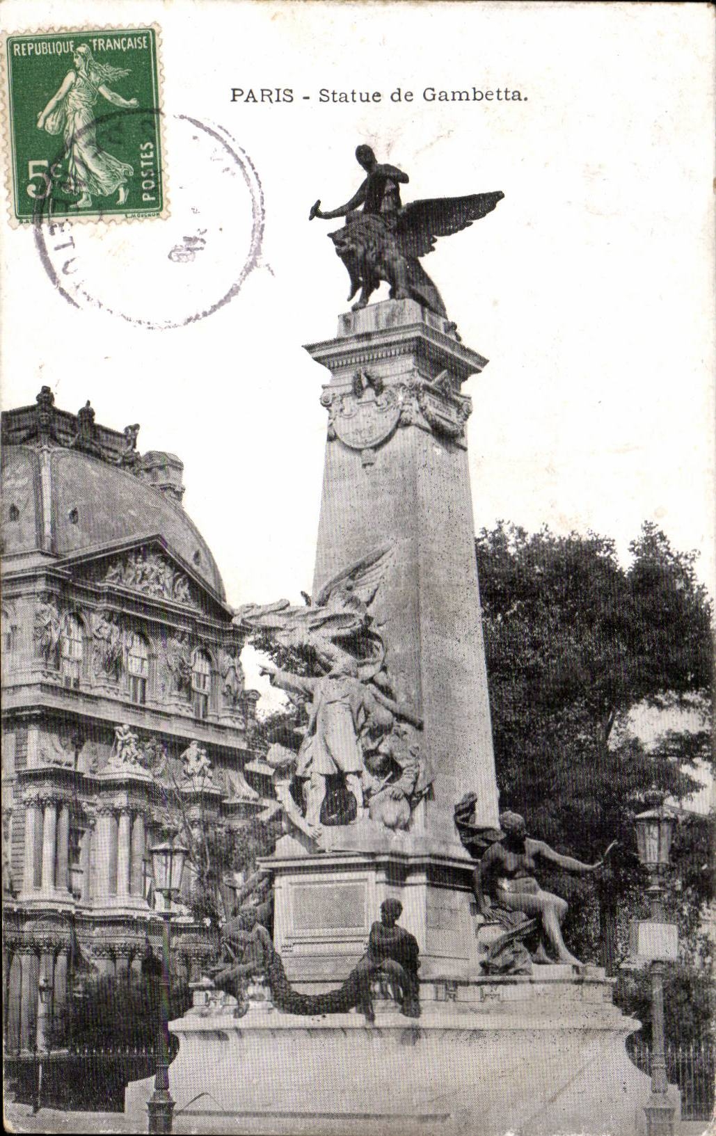 Paris 1 - Statue de Gambetta - CPA 
